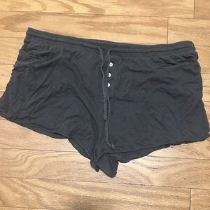 Aerie Dark Gray Tie Lounge Shorts with Pockets